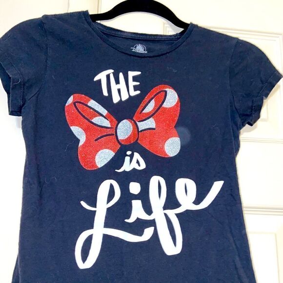 Disney Minnie Mouse glitter tee shirt size large 10/12 - Picture 1 of 3